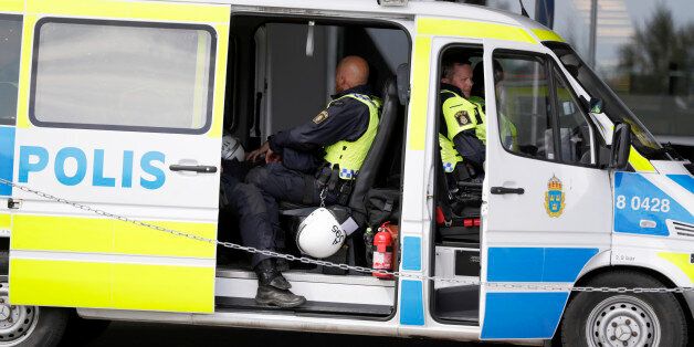 STOCKHOLM, SWEDEN - JULY 24: Police at work prior the allsvenskan match between Hammarby IF and AIK at Tele2 Arena on July 24, 2016 in Stockholm, Sweden. (Photo by Nils Petter Nilsson/Ombrello via Getty Images)