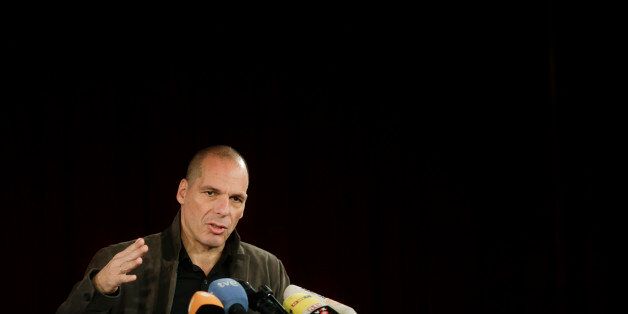 Former Greek finance minister Yanis Varoufakis attends a news conference about the launch of a new left-wing pan-Europe political movement called 'Democracy in Europe Movement 2025' in Berlin, Germany, Tuesday, Feb. 9, 2016. (AP Photo/Markus Schreiber)