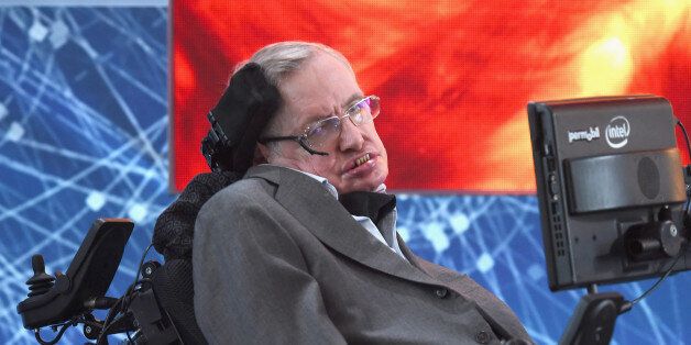 NEW YORK, NEW YORK - APRIL 12: Cosmologist Stephen Hawking attends the New Space Exploration Initiative 'Breakthrough Starshot' Announcement at One World Observatory on April 12, 2016 in New York City. (Photo by Gary Gershoff/WireImage)