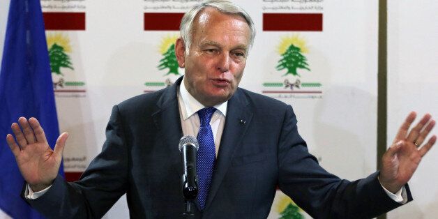 French Foreign Minister Jean-Marc Ayrault, speaks to journalists during a joint press conference with his Lebanese counterpart Gibran Bassil, at the Lebanese foreign ministry in Beirut, Lebanon, Tuesday, July 12, 2016. Ayrault said his country will do everything it can to help Lebanon emerge from its political stalemate. (AP Photo/Bilal Hussein)