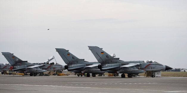 German Tornado jets are pictured on the groung at the air base in Incirlik, Turkey, on January 21, 2016. / AFP / POOL / TOBIAS SCHWARZ (Photo credit should read TOBIAS SCHWARZ/AFP/Getty Images)