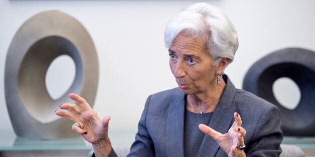 International Monetary Fund (IMF) Managing Director Christine Lagarde speaks during an interview at the IMF headquarters in Washington on July 6, 2016. Lagarde says Britain's vote to quit the European Union has injected significant uncertainty into the global economy but is nevertheless unlikely to cause a world recession. / AFP / PAUL J. RICHARDS (Photo credit should read PAUL J. RICHARDS/AFP/Getty Images)