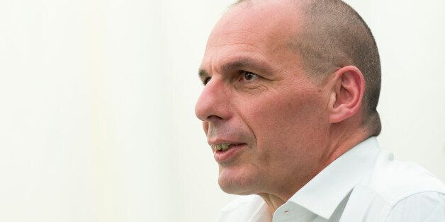 HAY-ON-WYE, WALES - MAY 30: Yanis Varoufakis, former finance minister of Greece, during the 2016 Hay Festival on May 30, 2016 in Hay-on-Wye, Wales. The Hay Festival is an annual festival of literature and arts now in its 29th year. (Photo by Matthew Horwood/Getty Images)