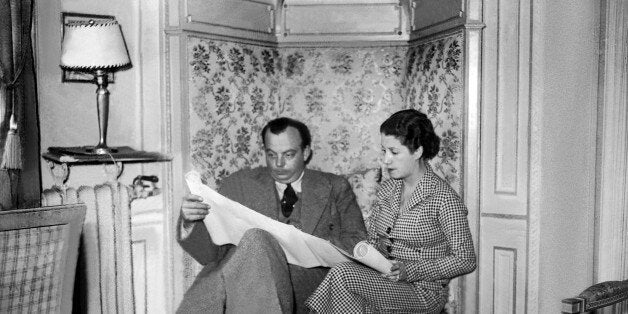 PARIS, FRANCE - JANUARY 22: The French aviator Antoine de Saint-Exupery relaxing in his Paris apartment with his wife Consuelo Gomez Carillo de Saint Exupery, The aviator had just returned from a flight to Egypt, where he crashed with his flight engineer Andre Prevot on January 22, 1936 in Paris, France. (Photo by Keystone-France/Gamma-Rapho via Getty Images)