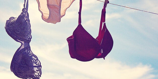 Hanging underwear out to dry