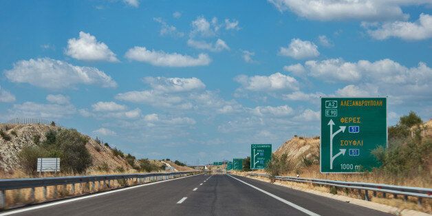 Highway from Kipoi Crossing Point on the Turkish Border to Alexandroupoli, Kipoi, Greece