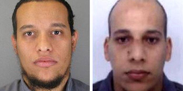 UNSPECIFIED - JANUARY 08: Pictured in this composite of handout photos provided by the Direction centrale de la Police judiciaire on January 8, 2015 are suspect Said Kouachi, aged 34, (L) and suspect Cherif Kouachi, aged 32, who are both wanted in connection with an attack at the satirical weekly Charlie Hebdo. Twelve people were killed yesterday including two police officers as two gunmen opened fire at the offices of the French satirical publication on January 7, 2015. On January 8 French p