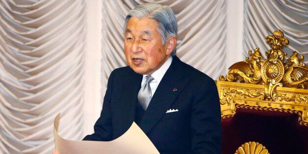 FILE - In this Jan. 4, 2016, file photo, Japan's Emperor Akihito reads a statement to formally open the ordinary diet session at the upper house of parliament in Tokyo. Japanâs public television said Wednesday, July 13, 2016, Akihito has expressed intention to retire while still alive. The NHK says the Emperor has conveyed his hopes to relinquish his title to Crown Prince Naruhito within the next few years. It was not known if there was any timeline for his intended retirement, or whether there was related to his recent health conditions. (AP Photo/Shizuo Kambayashi, File)