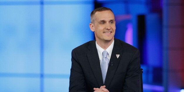 NEW YORK, NY - MAY 10: Presidential candidate Donald Trump's campaign manager Corey Lewandowski visits Fox News Channel with Hannity at FOX Studios on May 10, 2016 in New York City. (Photo by John Lamparski/Getty Images)