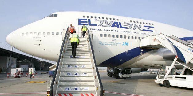 Israel's national carrier, an El Al Boeing 747 is seen parked on the tarmac at Ben Gurion International airport on the outskirts of Tel Aviv, 25 July 2007. AFP PHOTO/JACK GUEZ (Photo credit should read JACK GUEZ/AFP/Getty Images)
