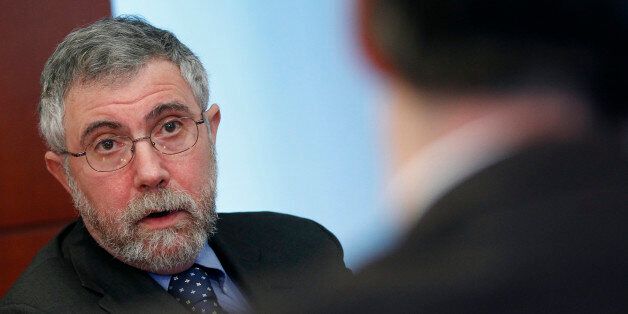 Nobel Prize winning economist Paul Krugman speaks during an interview in New York, May 4, 2012. REUTERS/Brendan McDermid (UNITED STATES - Tags: BUSINESS)