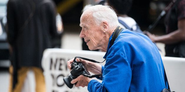 NEW YORK, NY - JULY 15: Photographer Bill Cunningham is seen outside Skylight Clarkson Sq during New York Fashion Week: Men's S/S 2016 on July 15, 2015 in New York City. (Photo by Noam Galai/Getty Images)