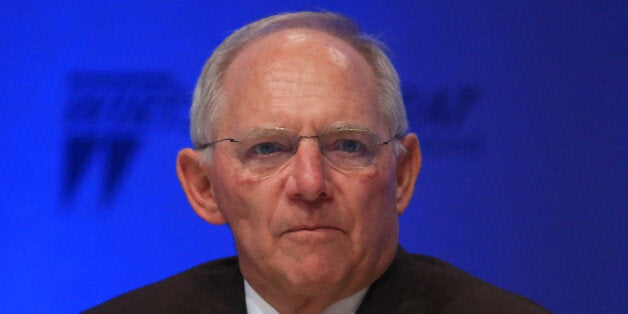 Wolfgang Schaeuble, Germany's finance minister, looks on during a business conference at the Economic Council in Berlin, Germany, on Tuesday, June 21, 2016. German investor confidence unexpectedly improved in June after polls on Britain's future in the European Union showed the 'Remain' camp gaining ground. Photographer: Krisztian Bocsi/Bloomberg via Getty Images