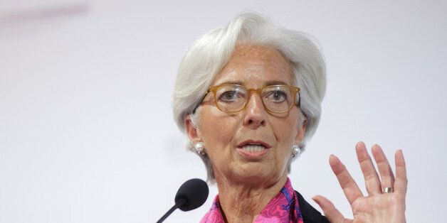 Christine Lagarde, managing director of the International Monetary Fund (IMF), gestures as she speaks during a panel session at the Hofburg Palace in Vienna, Austria, on Friday, June 17, 2016. Lagarde warned the U.K. of the risks of leaving the European Union and said there was a clear economic argument for remaining part of the bloc. Photographer: Lisi Niesner/Bloomberg via Getty Images