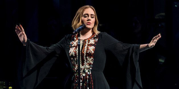 GLASTONBURY, ENGLAND - JUNE 25: Adele performs on The Pyramid Stage on day 2 of the Glastonbury Festival at Worthy Farm, Pilton on June 25, 2016 in Glastonbury, England. Now its 46th year the festival is one largest music festivals in the world and this year features headline acts Muse, Adele and Coldplay. The Festival, which Michael Eavis started in 1970 when several hundred hippies paid just ÃÂ£1, now attracts more than 175,000 people. (Photo by Ian Gavan/Getty Images)
