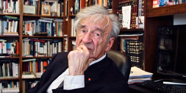 This Sept. 12, 2012, photo shows Holocaust activist and Nobel Peace Prize recipient Elie Wiesel, 83, in his office in New York. Weisel's latest book is titled,
