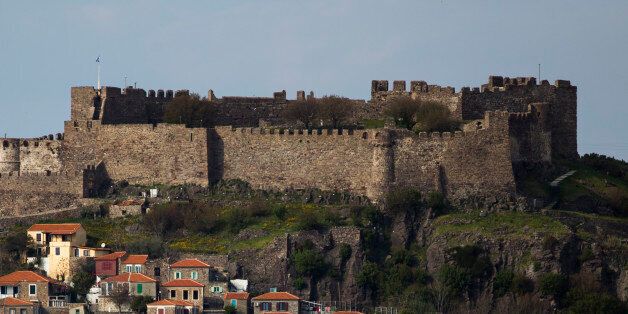 MITHYMNA, GREECE - MARCH 27: The mid 13th century Castle of Molyvos of Mithymna stands above the town on March 27, 2016 in Mithymna, Greece. Concerns over the economy of the island of Lesbos have grown as tourist numbers are likely to drop in the wake of the ongoing refugee crisis. (Photo by Dan Kitwood/Getty Images)