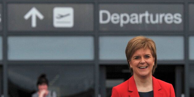 Nicola Sturgeon, the First Minister of Scotland, smiles during a EU referendum remain event, at Edinburgh airport in Edinburgh, Scotland, Britain June 22, 2016. REUTERS/Clodagh Kilcoyne