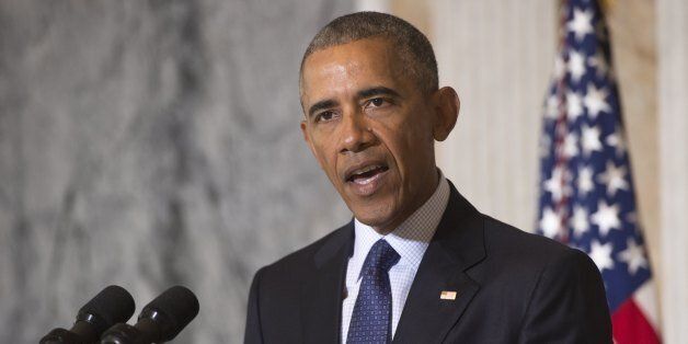 US President Barack Obama speaks following a National Security Council meeting on the Islamic State at the Department of Treasury in Washington, DC, June 14, 2016.US President Barack Obama on June 14 said the Islamic State group was losing ground in Iraq and Syria, and that the number of foreign fighters joining the extremists was plummeting. 'ISIL lost nearly half of the populated territory it had in Iraq and it will lose more. ISIL continues to lose ground in Syria as well,' Obama said after a