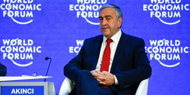 Turkish Cypriot leader Mustafa Akinci attends the session 'Reuniting Cyprus' at the annual meeting of the World Economic Forum (WEF) in Davos, Switzerland January 21, 2016. REUTERS/Ruben Sprich