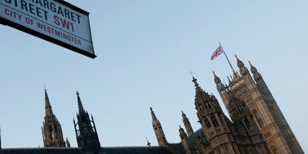 Dawn breaks over the Palace of Westminster in London, as counting of the votes cast in the EU referendum are counted, Friday, June, 24, 2016. The results of the referendum, that was held Thursday, will be known early Friday. (AP Photo/Alastair Grant)