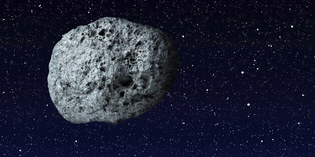 large asteroid flying in the universe