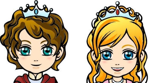 Vector Illustration - Little prince and princess