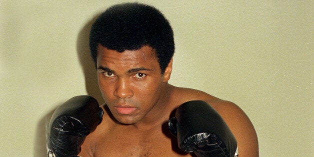 FILE - This is an Oct. 9, 1974, file photo showing Muhammad Ali. Ali, the magnificent heavyweight champion whose fast fists and irrepressible personality transcended sports and captivated the world, has died according to a statement released by his family Friday, June 3, 2016. He was 74. (AP Photo/Ross D. Franklin, File)(AP Photo/FIle)