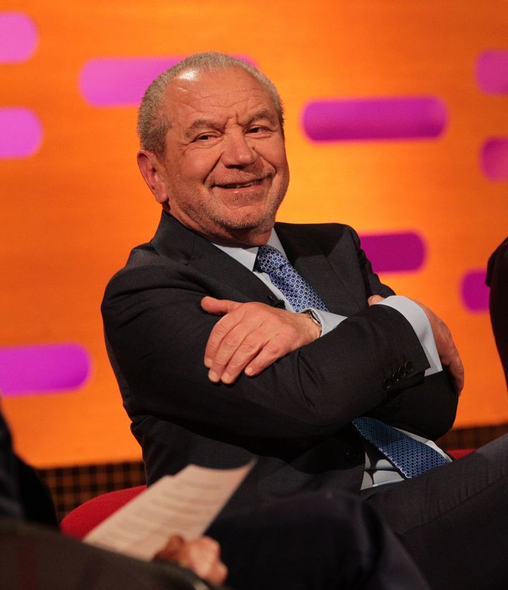 Guest Lord Alan Sugar during filming of The Graham Norton Show