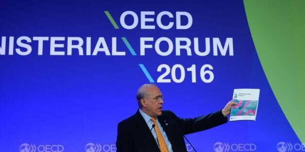 Organisation for Economic Cooperation and Development Secretary-General Angel Gurria talks to present the economic outlook at the OECD Ministerial Council meeting on June 1, 2016 at the OECD headquarters in Paris. / AFP / ERIC PIERMONT (Photo credit should read ERIC PIERMONT/AFP/Getty Images)