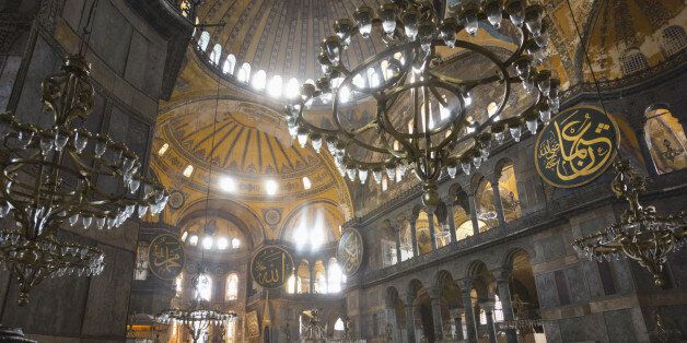 Istanbul, Turkey. Haghia Sophia or Hagia Sophia or Ayasofya. Built as a church in the 6th century, used as a mosque from 1453 and since 1935, a museum. Hagia Sophia is part of the Historic Areas of Istanbul which is a UNESCO World Heritage Site.