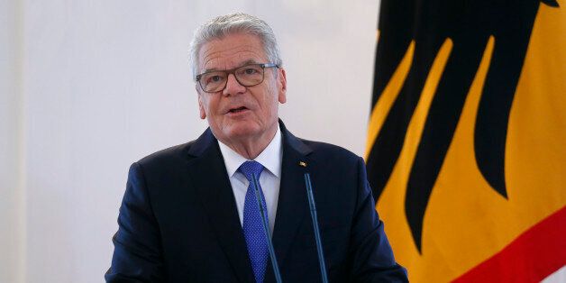 German President Joachim Gauck gives a press statement at the presidential residence Bellevue Palace in Berlin, Germany, June 6, 2016. REUTERS/Hannibal Hanschke