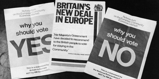 UNITED KINGDOM - MAY 01: Common Market Referendum Tracts In Great Britain On May 1975 (Photo by Keystone-France/Gamma-Keystone via Getty Images)