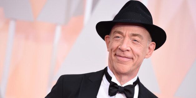 J.K. Simmons arrives at the Oscars on Sunday, Feb. 22, 2015, at the Dolby Theatre in Los Angeles. (Photo by Jordan Strauss/Invision/AP)