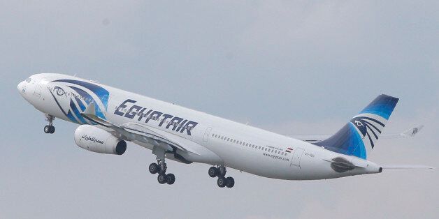 FILE - In this May 19, 2016 file photo, an EgyptAir Airbus A330-300 takes off for Cairo from Charles de Gaulle Airport outside of Paris. A French company says Wednesday, June 2, 2016 its equipment aboard a French naval ship has detected signals from one of the black box flight recorders on the EgyptAir flight that crashed into the Mediterranean Sea last month. (AP Photo/Christophe Ena, File)