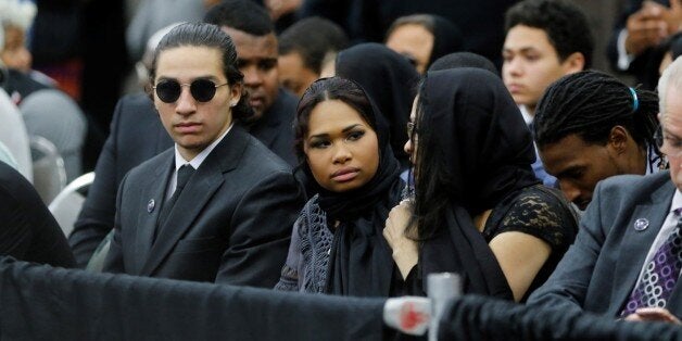 LOUISVILLE, KY - JUNE 09 : People attend the Islamic prayer service for Muhammad Ali at the Kentucky Exposition Center on June 9, 2016 in Louisville, Kentucky. The service, called a Jenazah, was to be held for the four-time world heavyweight boxing champion, who died on June 3 at age 74, A procession and memorial service are scheduled for Friday. (Photo by Volkan Furuncu/Anadolu Agency/Getty Images)