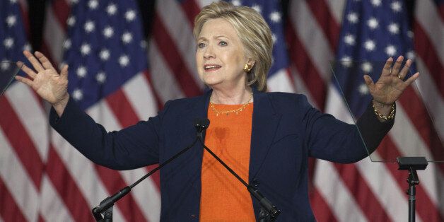 Hillary Clinton, former Secretary of State and 2016 Democratic presidential candidate, delivers a national security speech at Balboa Park in San Diego, California, U.S., on Thursday, June 2, 2016. Clinton, the Democratic presidential front-runner, is arguing that Donald Trump is 'fundamentally unfit' to be president and detailing what she sees as the dangers of the presumptive Republican nominee's approach to national security. Photographer: Troy Harvey/Bloomberg via Getty Images