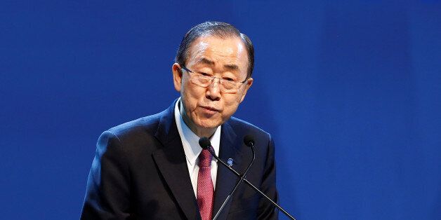 U.N. Secretary-General Ban Ki-moon speaks during the opening ceremony of the World Humanitarian Summit in Istanbul, Turkey, May 23, 2016. REUTERS/Osman Orsal