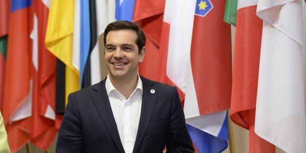 Greek Prime Minister Alexis Tsipras talks to the media at the end of a Special EU Summit on the Greek crisis at the EU Council building in Brussels, July 07, 2015. European leaders gave debt-stricken Greece a final deadline of July 12 to reach a new bailout deal and avoid crashing out of the euro, after Greek voters rejected international creditors' plans in a weekend referendum. AFP PHOTO/THIERRY CHARLIER (Photo credit should read THIERRY CHARLIER/AFP/Getty Images)