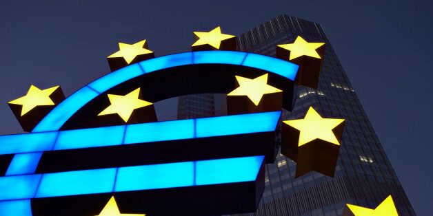 Euro sign and European Monetary Bank