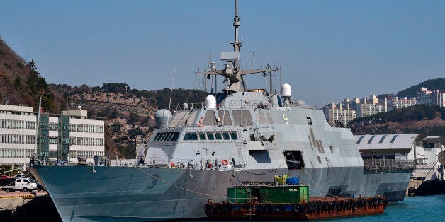 The U.S. Navyâs Littoral Combat Ship USS Fort Worth (LCS 3) is seen moored at at a naval port in Busan March 14, 2015. USS Fort Worth is the first US Navy Littoral Combat Ship to visit South Korea and is participating in the annual Foal Eagle exercise with the Republic of Korea navy. REUTERS/Jung Yeon-Je/Pool (SOUTH KOREA - Tags: POLITICS MILITARY)