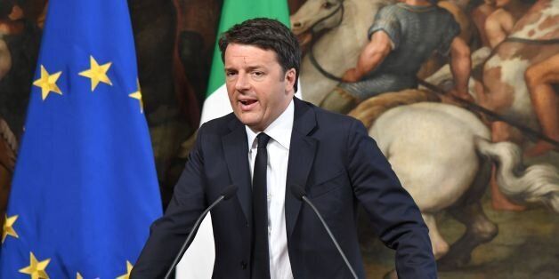 Italian Prime Minister Matteo Renzi addresses journalists during a joint press conference following a meeting with Dutch Prime Minister Mark Rutte on May 19, 2016 at the Palazzo Chigi in Rome. AFP PHOTO / TIZIANA FABI / AFP / TIZIANA FABI (Photo credit should read TIZIANA FABI/AFP/Getty Images)