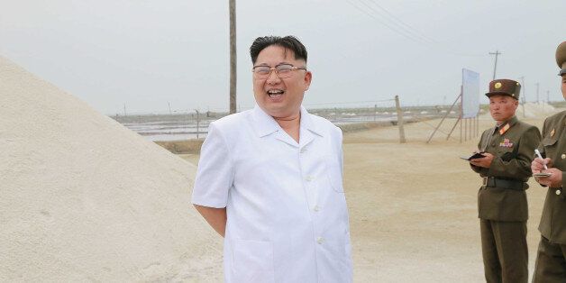 North Korean leader Kim Jong Un visits the Kwisong Saltern to learn about the salt production from underground ultra-saline water by the KPA in this undated photo released by North Korea's Korean Central News Agency (KCNA) on May 24, 2016. REUTERS/KCNA ATTENTION EDITORS - THIS PICTURE WAS PROVIDED BY A THIRD PARTY. REUTERS IS UNABLE TO INDEPENDENTLY VERIFY THE AUTHENTICITY, CONTENT, LOCATION OR DATE OF THIS IMAGE. FOR EDITORIAL USE ONLY. NOT FOR SALE FOR MARKETING OR ADVERTISING CAMPAIGNS. NO THIRD PARTY SALES. NOT FOR USE BY REUTERS THIRD PARTY DISTRIBUTORS. SOUTH KOREA OUT. NO COMMERCIAL OR EDITORIAL SALES IN SOUTH KOREA. THIS PICTURE IS DISTRIBUTED EXACTLY AS RECEIVED BY REUTERS, AS A SERVICE TO CLIENTS.