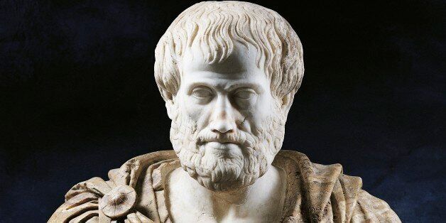 UNSPECIFIED - FEBRUARY 02: Bust of Aristotle (Stagira, ca 384 - Chalcis, 322 BC), Greek philosopher and scientist. Marble sculpture from the age of Hadrian, with the addition of an alabaster cape in the Modern Age, Roman copy of a Greek original by Lysippus (born between 390 and 385 BC-died after 309 BC). Roma, Museo Nazionale Romano Palazzo Altemps (Photo by DeAgostini/Getty Images)