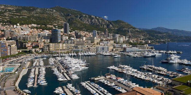 Tax Haven Monaco.La Condamine with Monte Carlo behind.