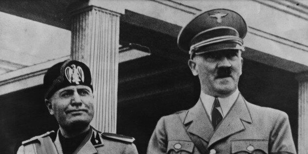 Portrait of Benito Mussolini and Adolf Hitler