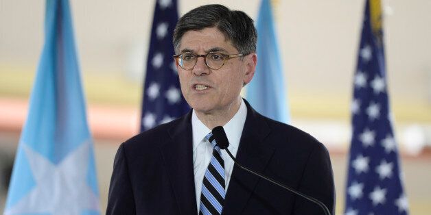 U.S. Treasury Secretary Jacob Lew holds a press conference at the Central Medical Center in San Juan, Puerto Rico, Monday, May 9, 2016. Lew made a one-day trip to Puerto Rico in an attempt to pressure Congress to act upon the $70 billion debt crisis that's affecting millions of Americans who live on the island. (AP Photo/Carlos Giusti)