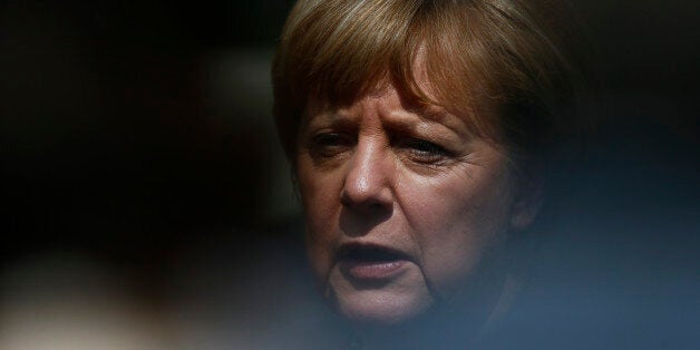 German Chancellor Angela Merkel speaks during her visit to the French secondary school Lycee Francais in Berlin, Germany, May 3, 2016. REUTERS/Hannibal Hanschke