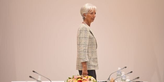 International Monetary Fund (IMF) boss Christine Lagarde takes part in a dialogue with world leaders at the G7 Summit in Shima in Mie prefecture on May 27, 2016.A British secession from the European Union in next month's referendum could have disastrous economic consequences, G7 leaders warned on May 27 at the close of the summit in Japan. / AFP / STEPHANE DE SAKUTIN (Photo credit should read STEPHANE DE SAKUTIN/AFP/Getty Images)