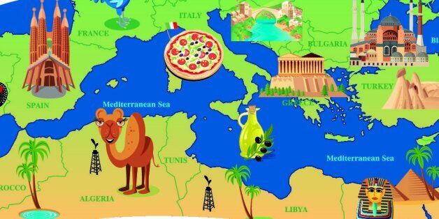 Mediterranean Cartoon map